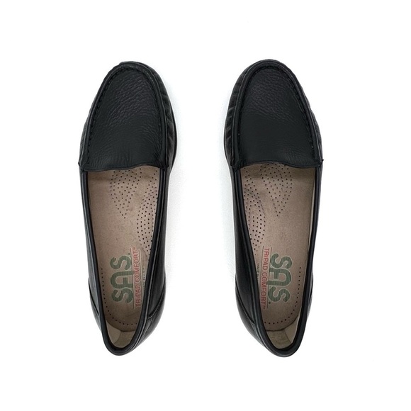Sas Simplify Moccasin Loafer Flat Black Leather Comfort Shoe Size 5.5 *Wide* EUC - Picture 8 of 13
